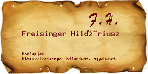 Freisinger Hiláriusz névjegykártya